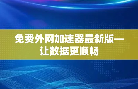 免费外网加速器最新版—让数据更顺畅