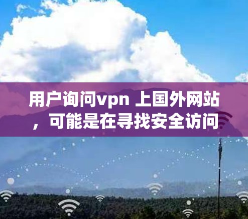 用户询问vpn 上国外网站,可能是在寻找安全访问国外网站的方法。以下是详细的分析和建议 用户询问vpn 上国外网站,可能是在寻找安全访问国外网站的方法。以下是详细的分析和建议