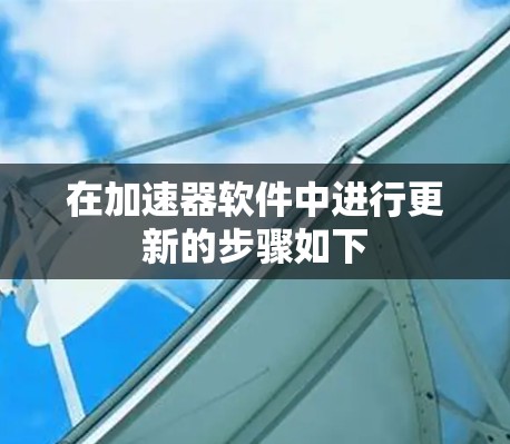 在加速器软件中进行更新的步骤如下 在加速器软件中进行更新的步骤如下