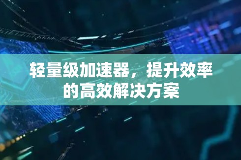 轻量级加速器,提升效率的高效解决方案 轻量级加速器,提升效率的高效解决方案