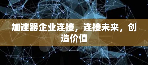 加速器企业连接,连接未来,创造价值 加速器企业连接,连接未来,创造价值