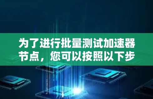 为了进行批量测试加速器节点，您可以按照以下步骤操作
