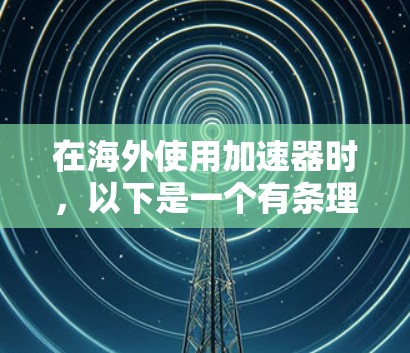 在海外使用加速器时,以下是一个有条理的步骤指南 在海外使用加速器时,以下是一个有条理的步骤指南