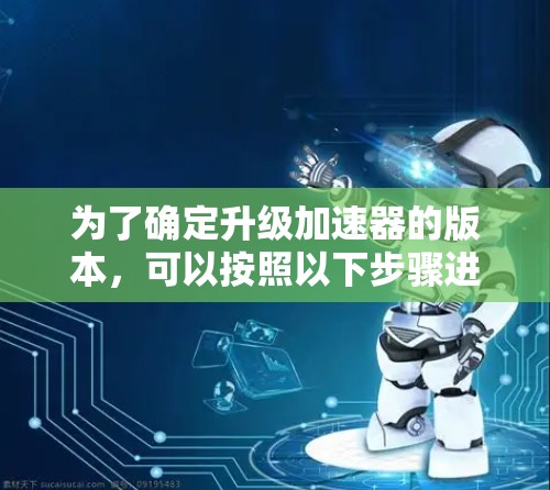 为了确定升级加速器的版本，可以按照以下步骤进行