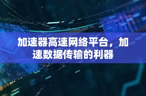 加速器高速网络平台，加速数据传输的利器