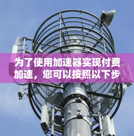 为了使用加速器实现付费加速,您可以按照以下步骤操作 为了使用加速器实现付费加速,您可以按照以下步骤操作