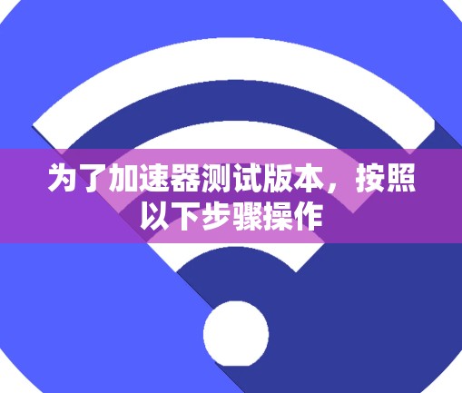 为了加速器测试版本，按照以下步骤操作