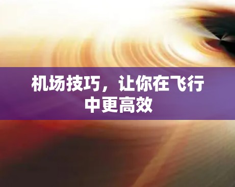 机场技巧，让你在飞行中更高效