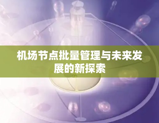 机场节点批量管理与未来发展的新探索 机场节点批量管理与未来发展的新探索